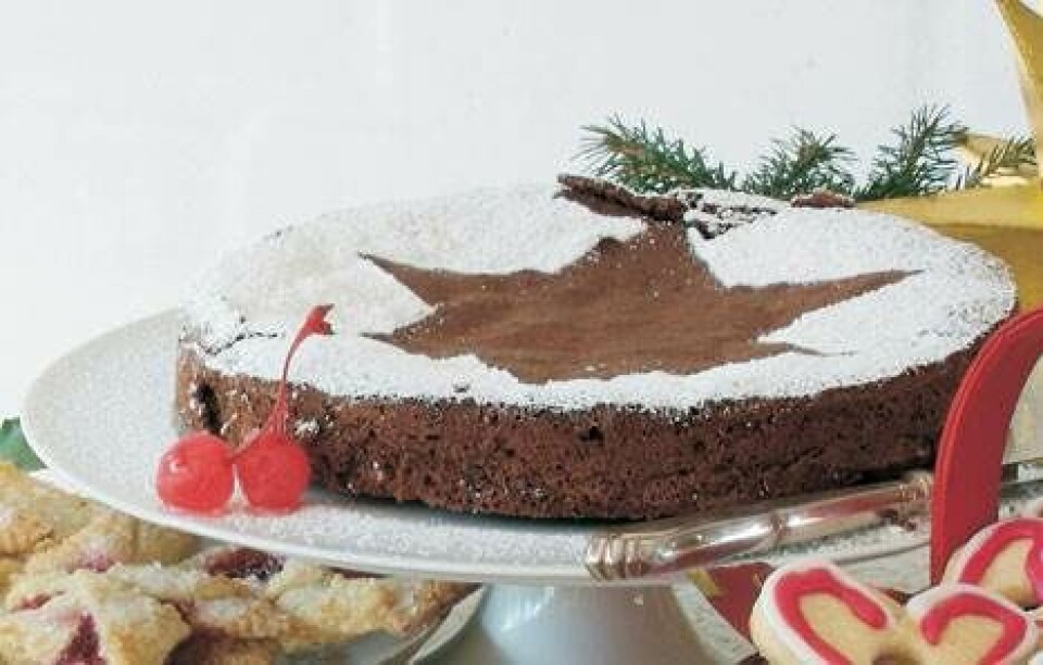 Chokoladekage med stjerne