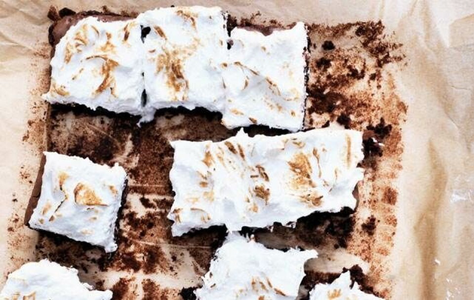 Brownies med marengs og kokos