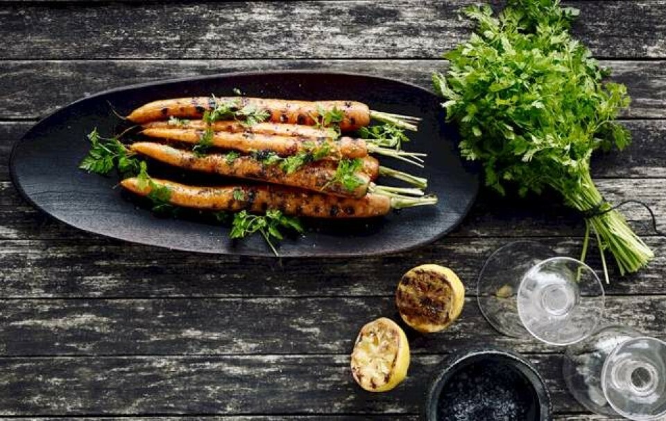 Grillede gulerødder med kørvel og citron