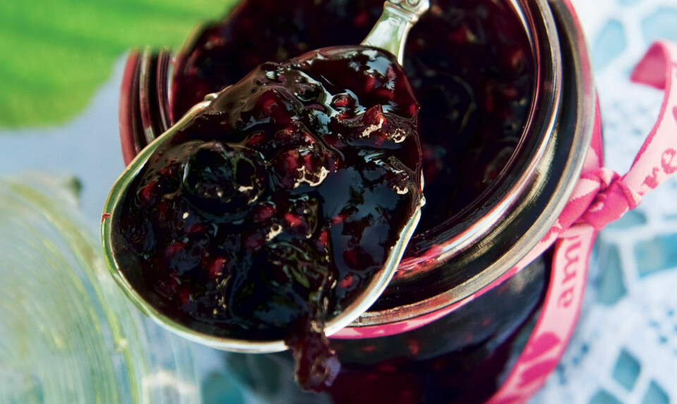 Solbær-hindbærmarmelade