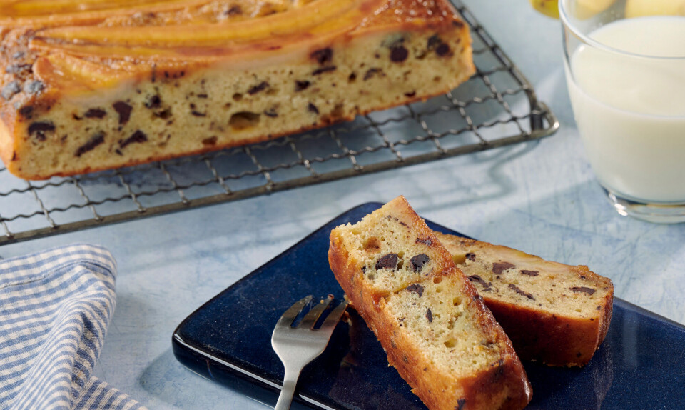 banankage med chokolade