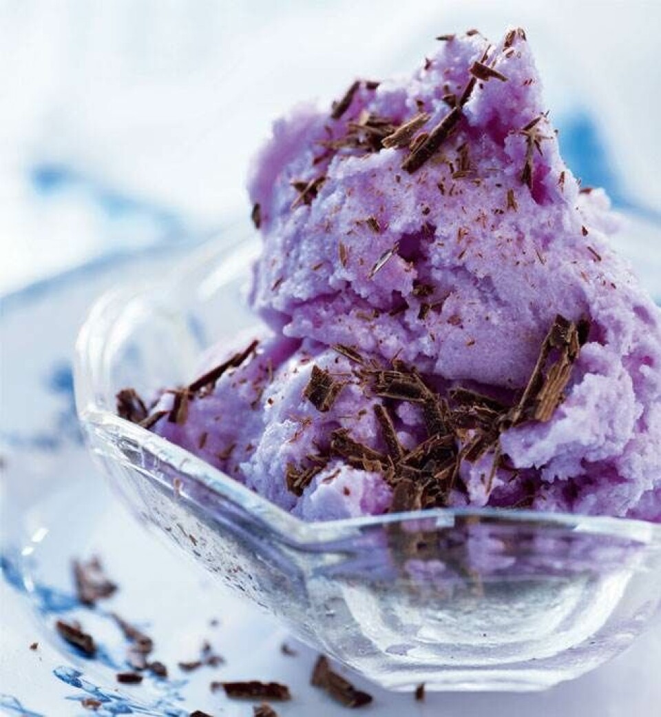 Rabarbersorbet med ingefær
