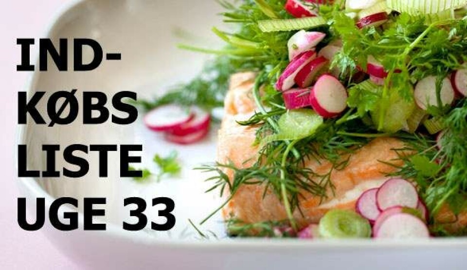 Ugemenu: Se indkøbsliste til uge 33