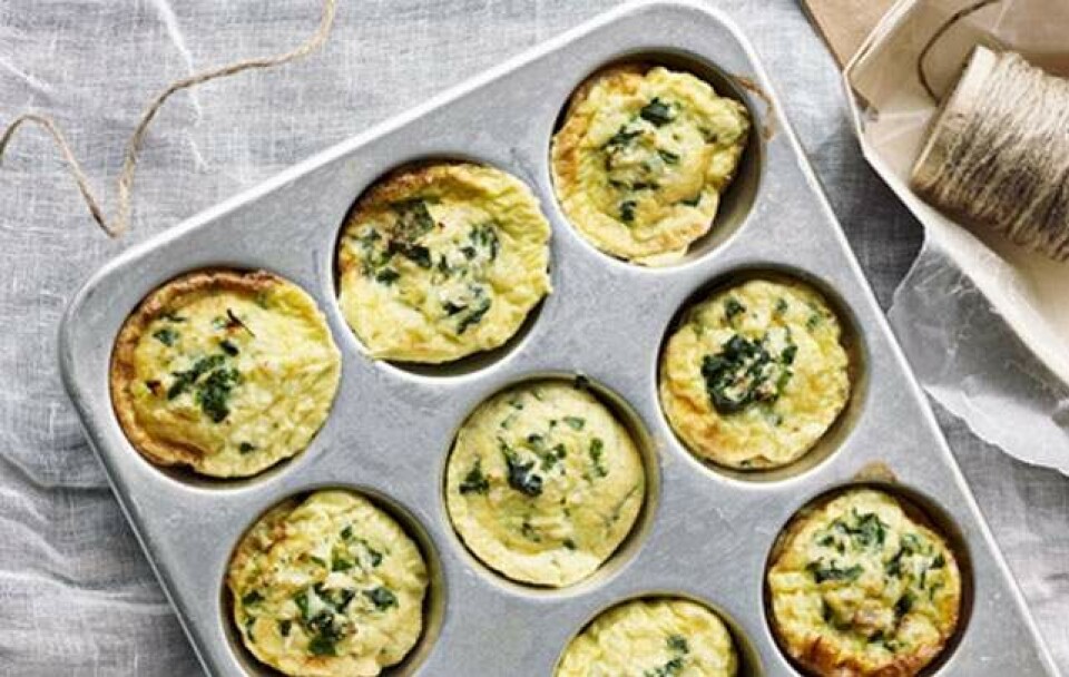 Miniquiche med spinat og parmesan