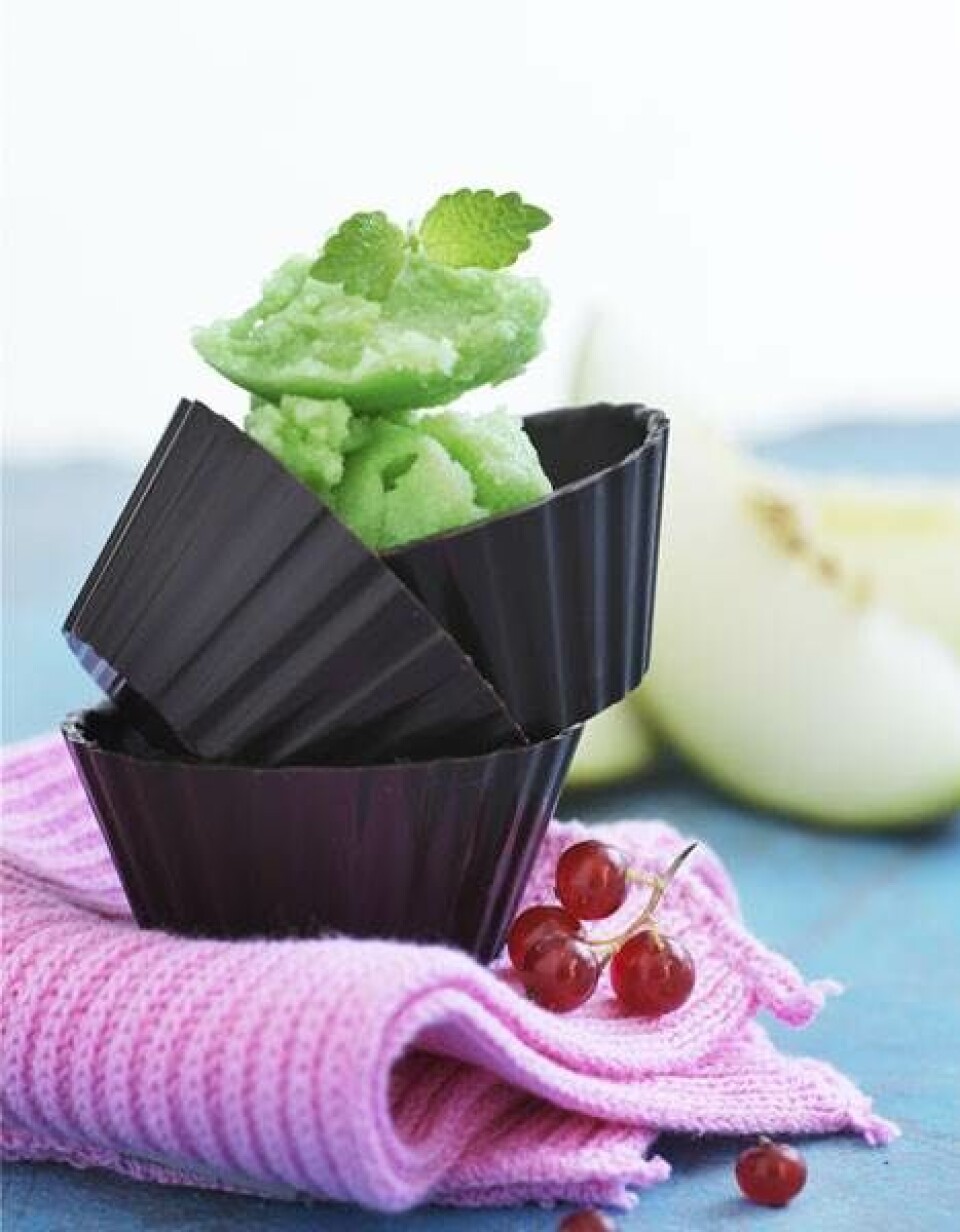 Melonsorbet med pistacie
