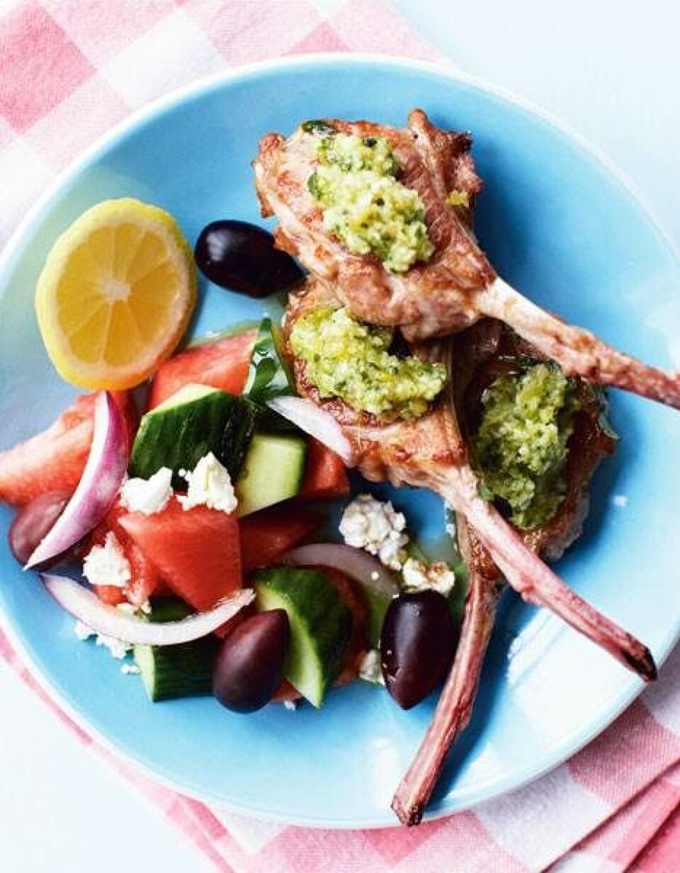 Lammekoteletter med pesto