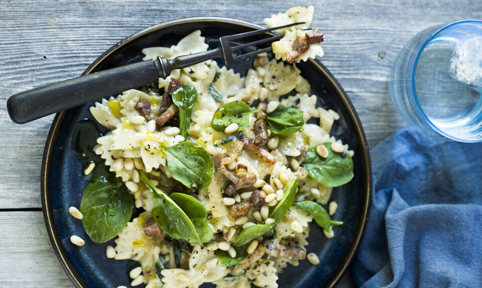 pasta med æg og bacon