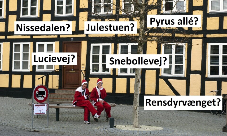 Mest julede vejnavne