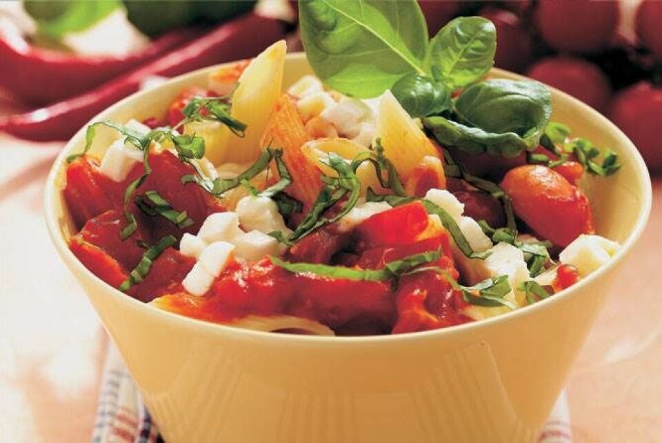 Pasta med frisk tomatsauce