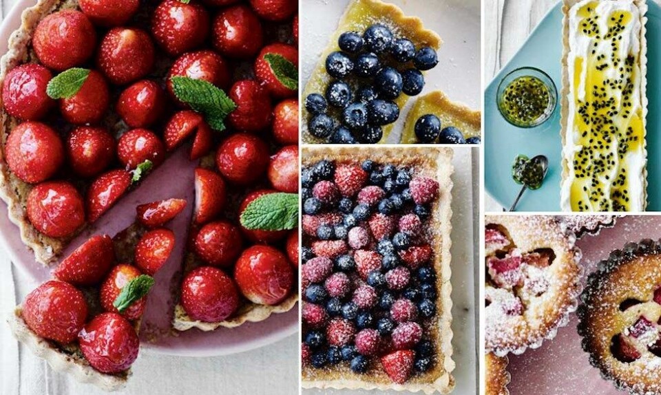 Lækre tærter med bær og frugt