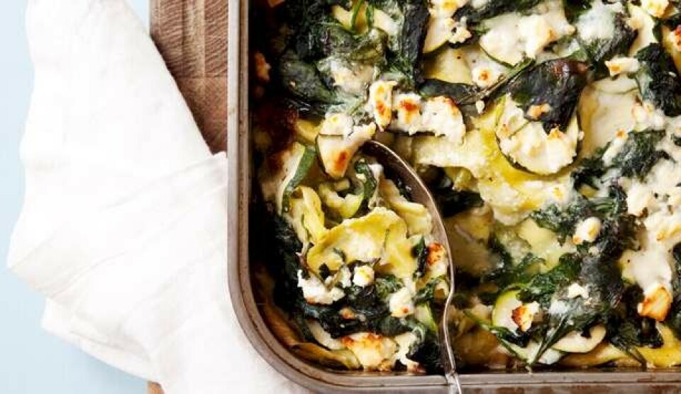 Grøntsagslasagne opskrift med pesto og spinat