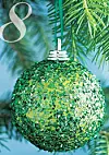 Glinsende grøn julekugle fra Hendes Verden