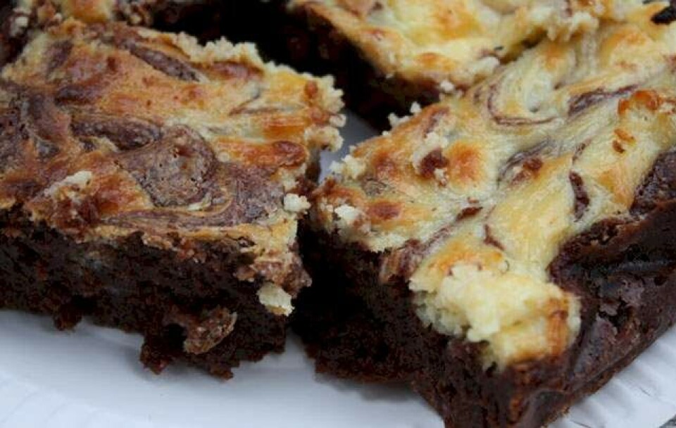 Opskrift på cheesecake marmorerede brownies
