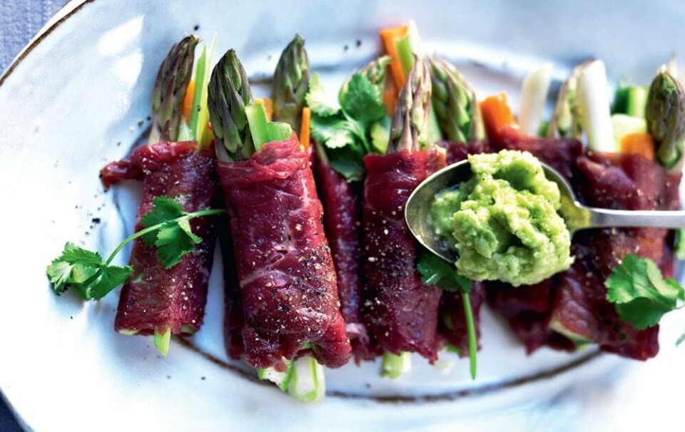 Grønne ruller med avocadosalsa