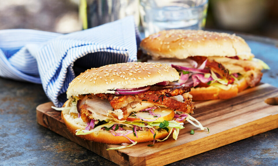 Flæskestegssandwich med kålsalat