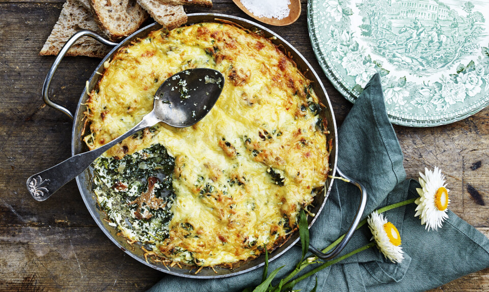 Grøntsagsgratin med kantareller
