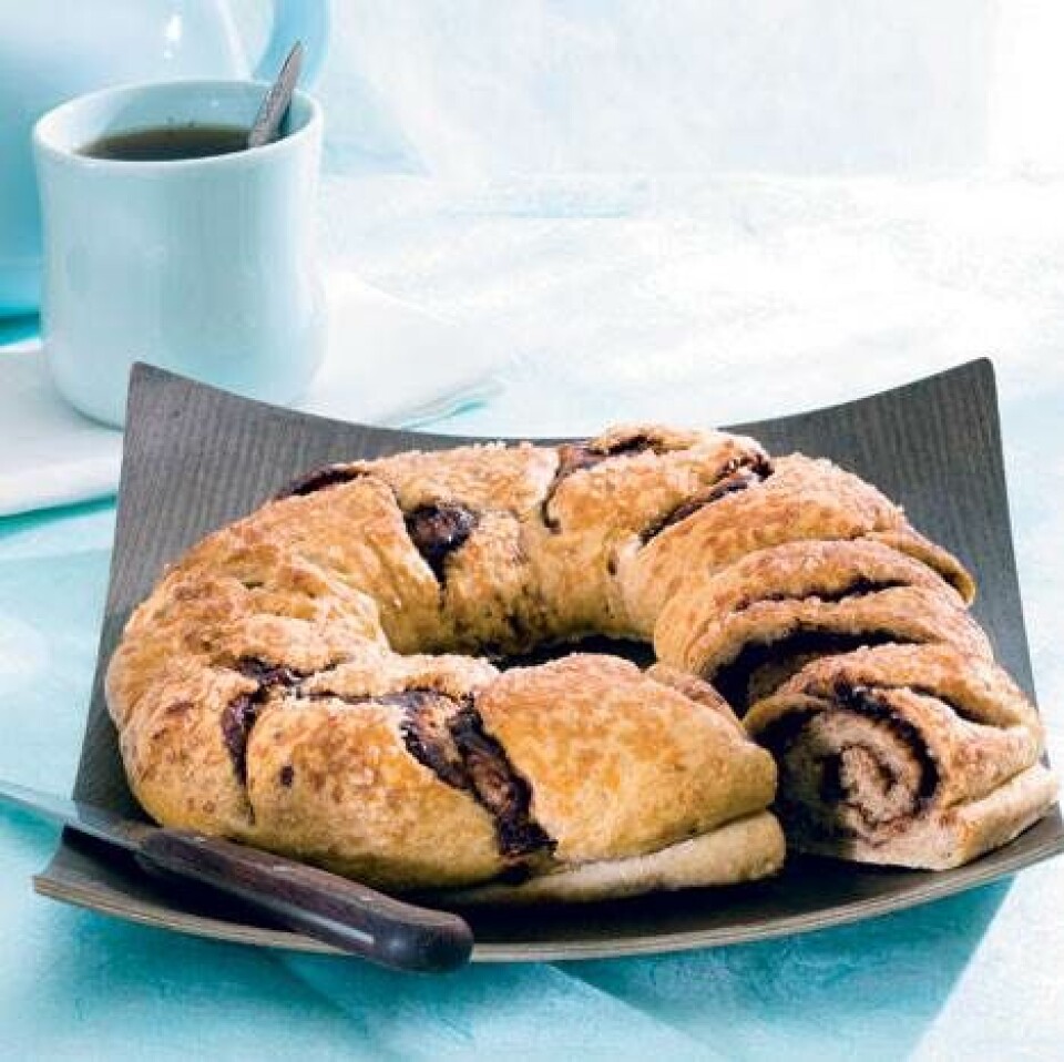 Hvedekrans med nutellafyld
