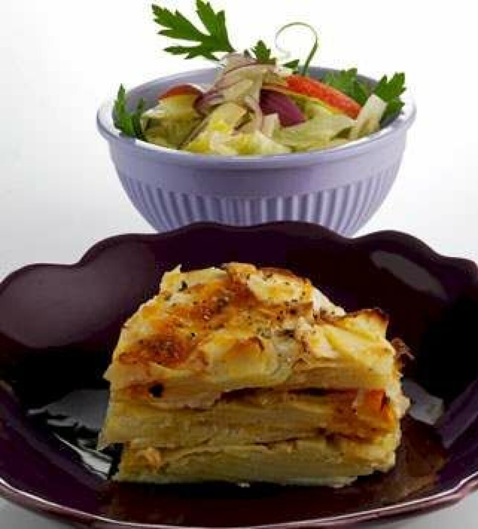 Opskrift på kartoffel-sellerigratin
