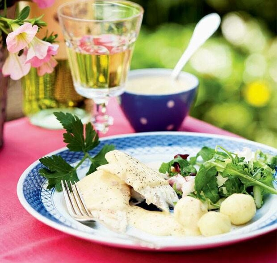 Pighvar med hollandaisesauce