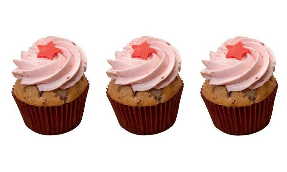 Jordbær-cupcakes