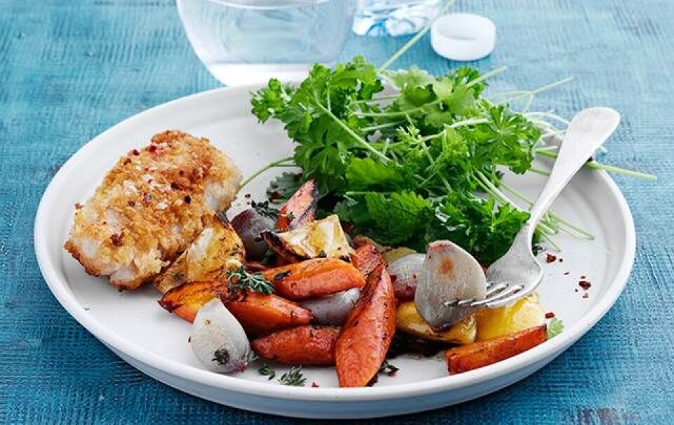 Stegt fiskefilet med grønkål