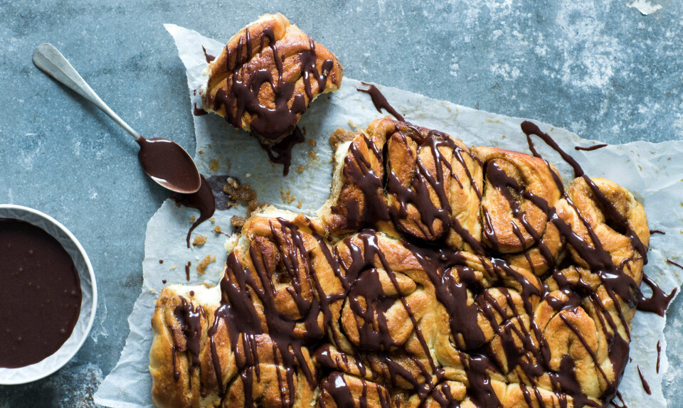 Snegle med appelsin og chokoladeglasur