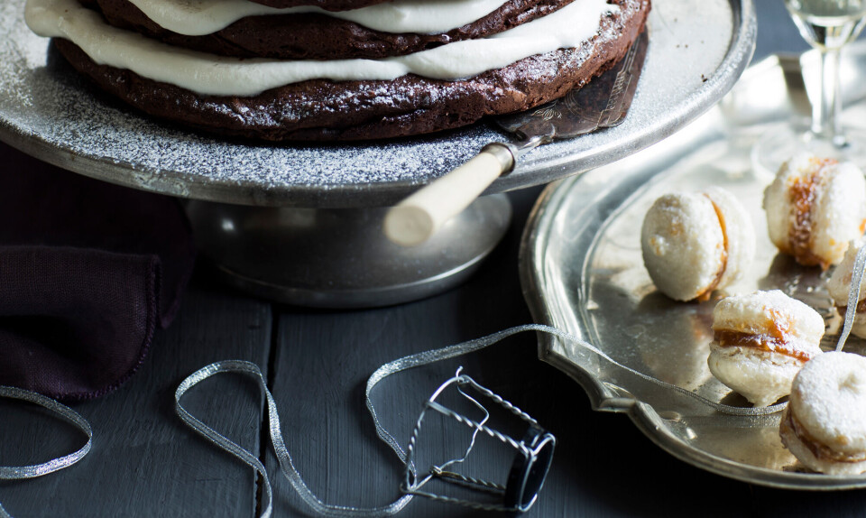 Macarons med saltkaramel og sølvdrys