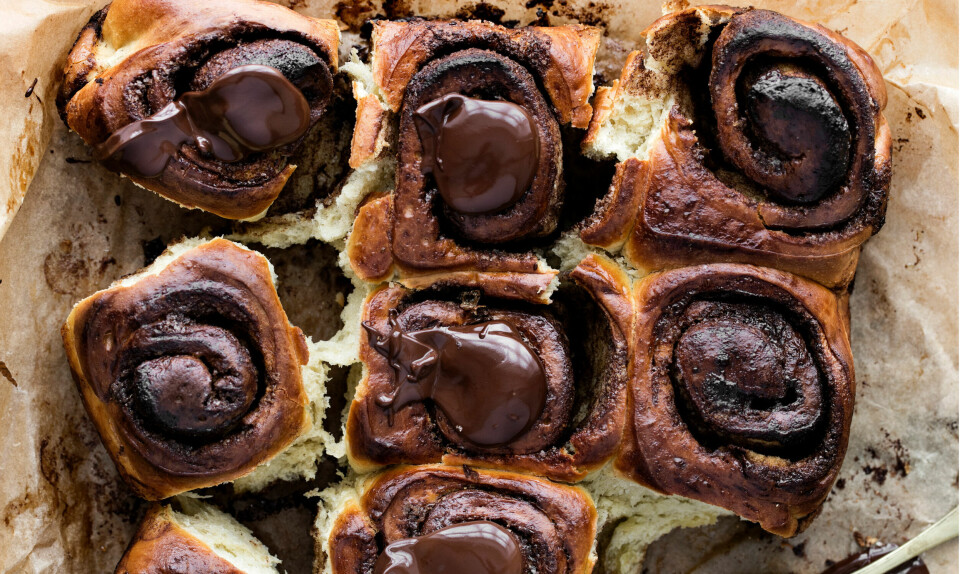 Kanelboller med chokolade