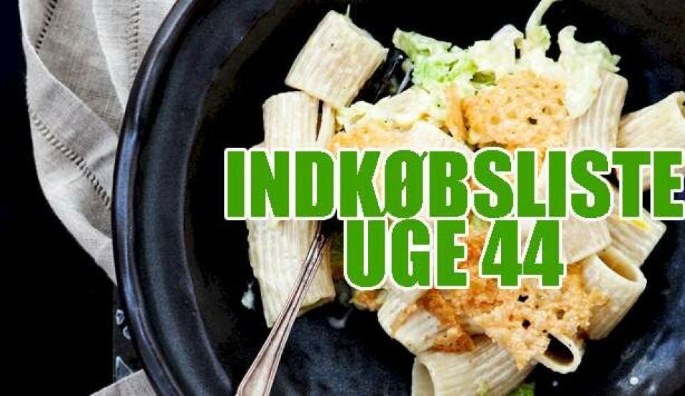 Ugemenu: Se indkøbsliste til uge 44