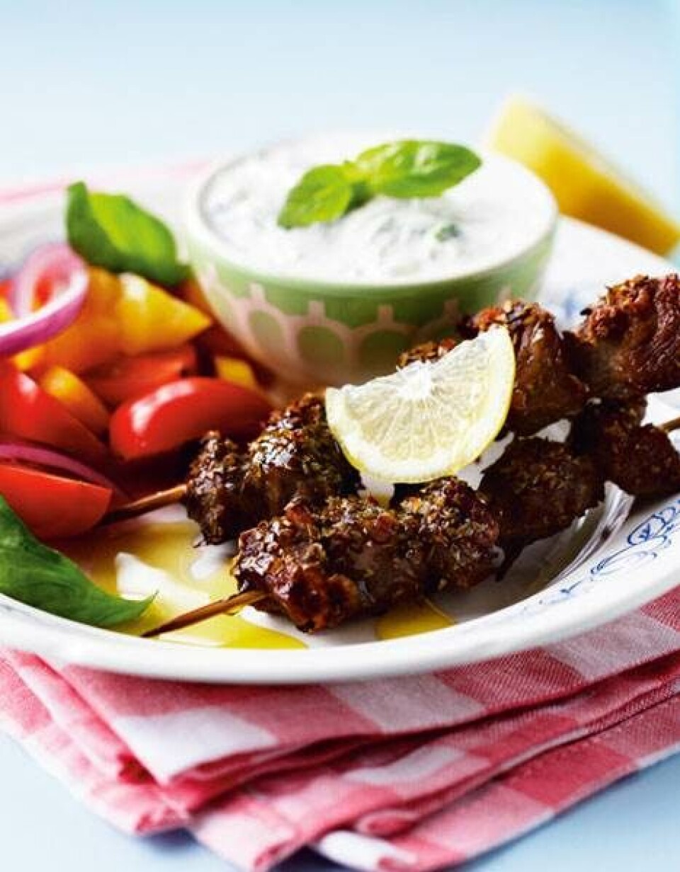 Lammespid med tzatziki