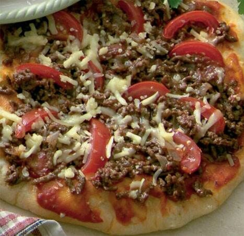 Pizza med hakket kød