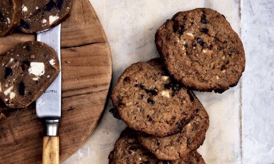 Cookies med tre slags chokolade