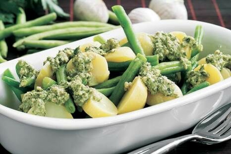 Kartoffelsalat med bønner