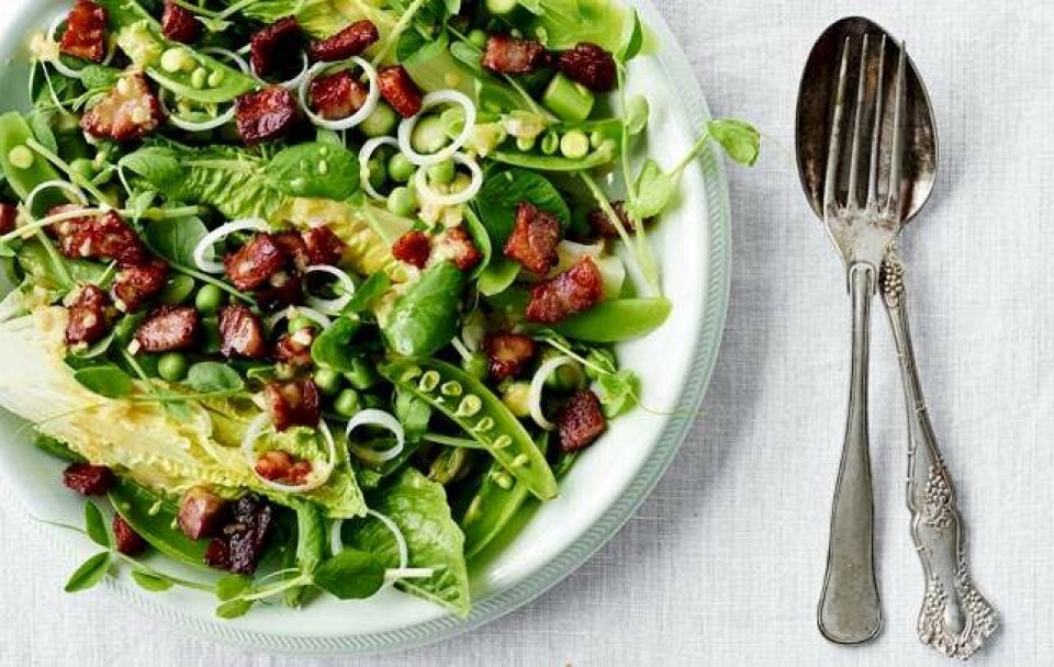 Salat med bacon