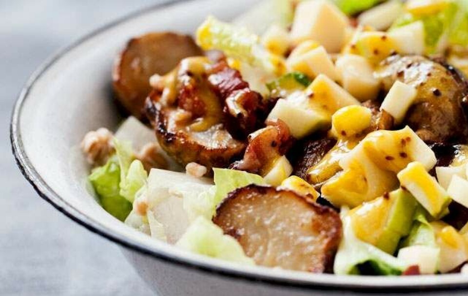 Opskrift på salat med jordskokker og bacon