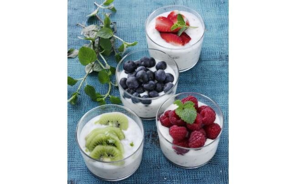Sund dessert med bær