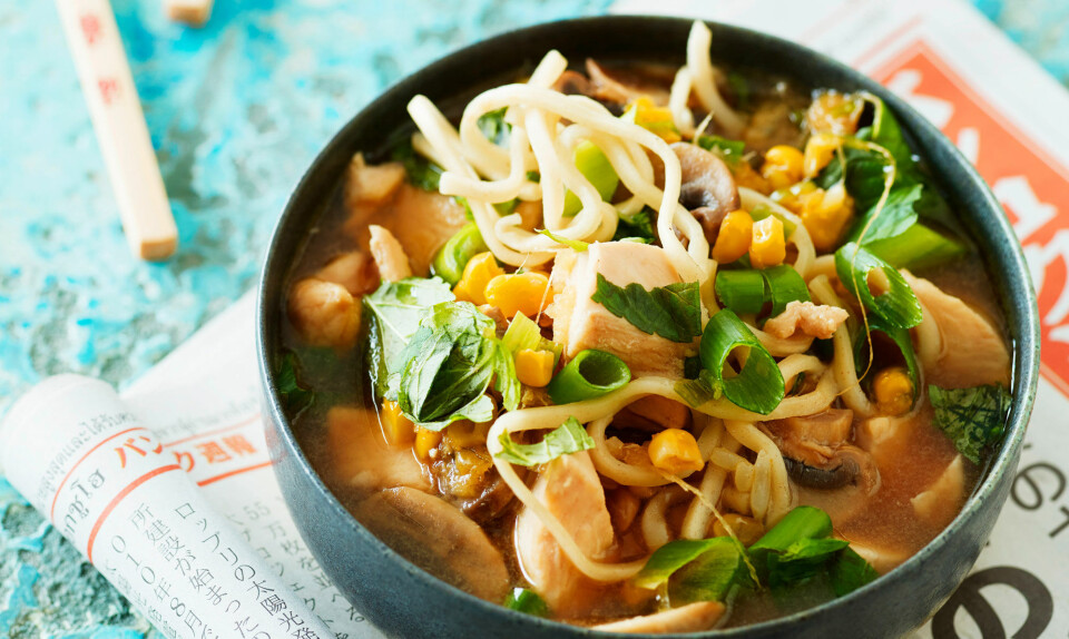 nem nudelsuppe med kylling