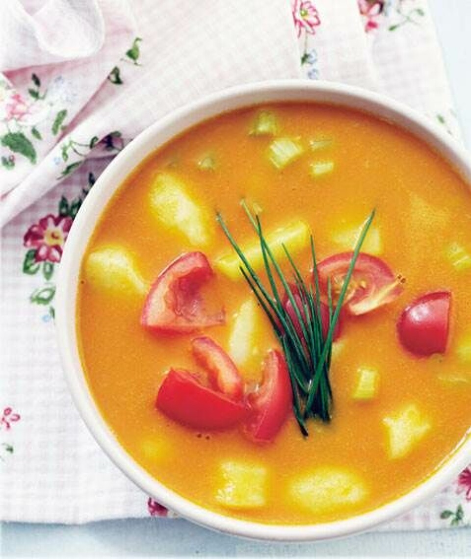 Tomatsuppe med fiskeboller