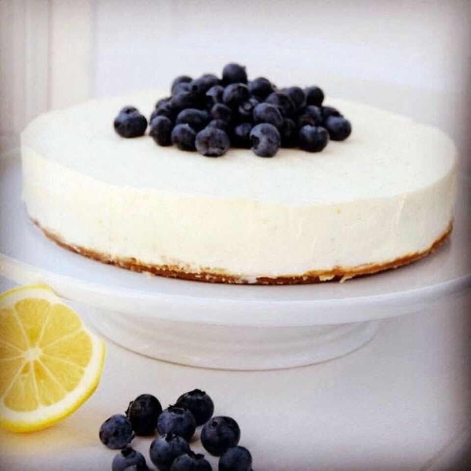 Cheesecake med citron og blåbær fra Hjemmet