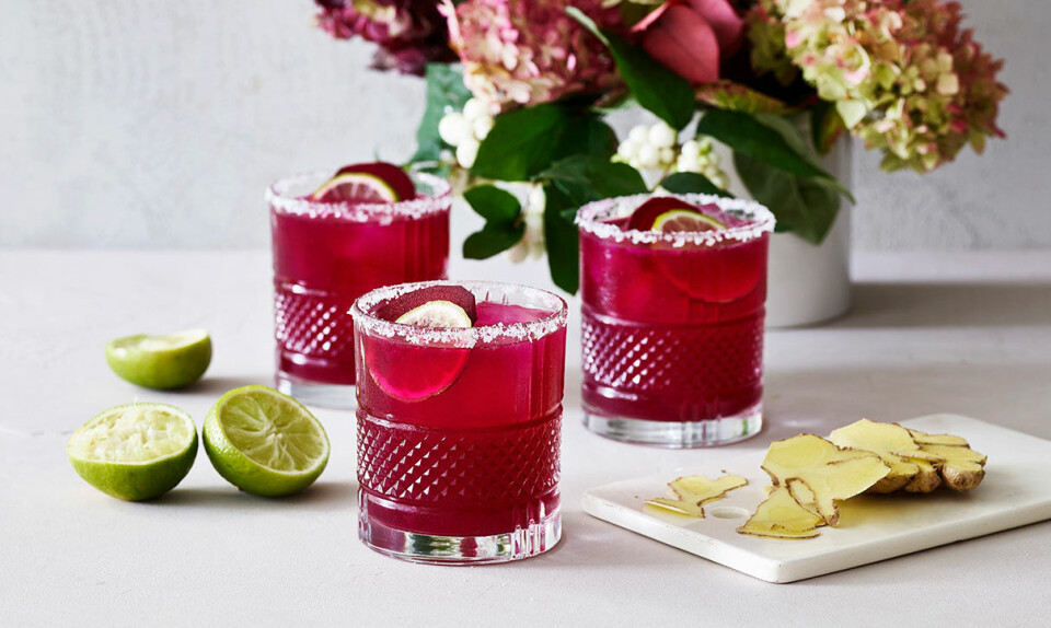 Rødbedemargarita: Lav en skøn drink med rødbede, lime & ingefær