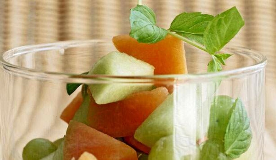 Opskrift på melon-druesalat med mynte