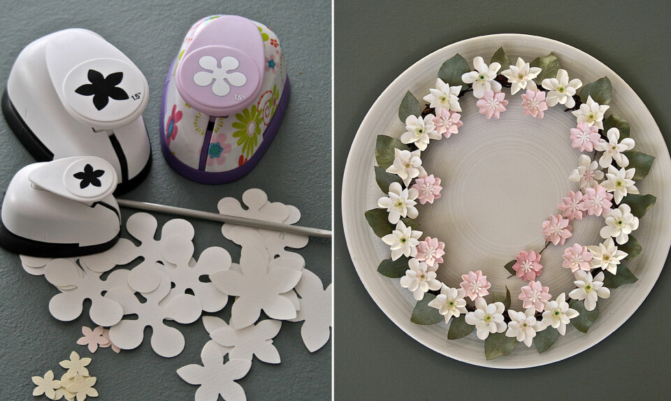 Blomsterkrans i papir