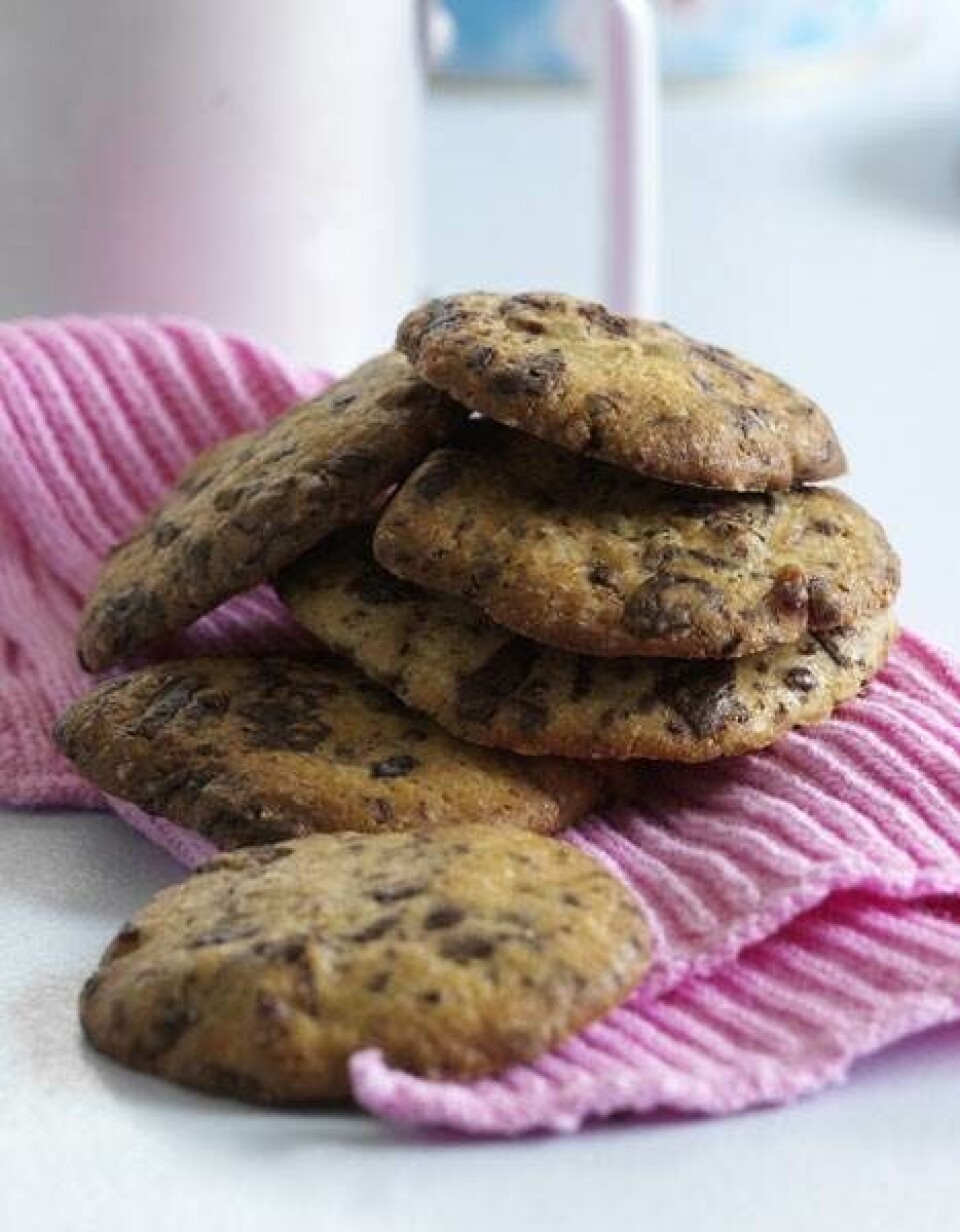 Cookies med appelsinchokolade