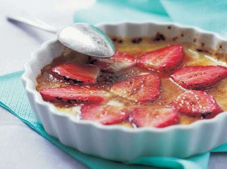 Creme Brulée med jordbær