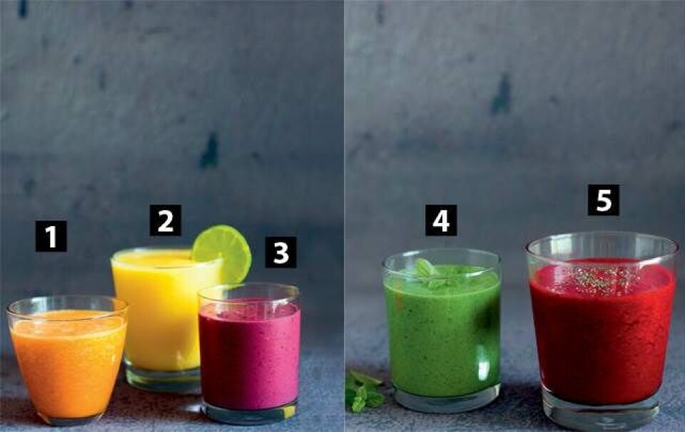 sunde smoothies og juice med masser af energi