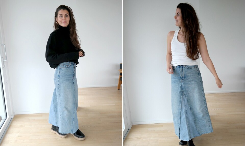 Denim-nederdel