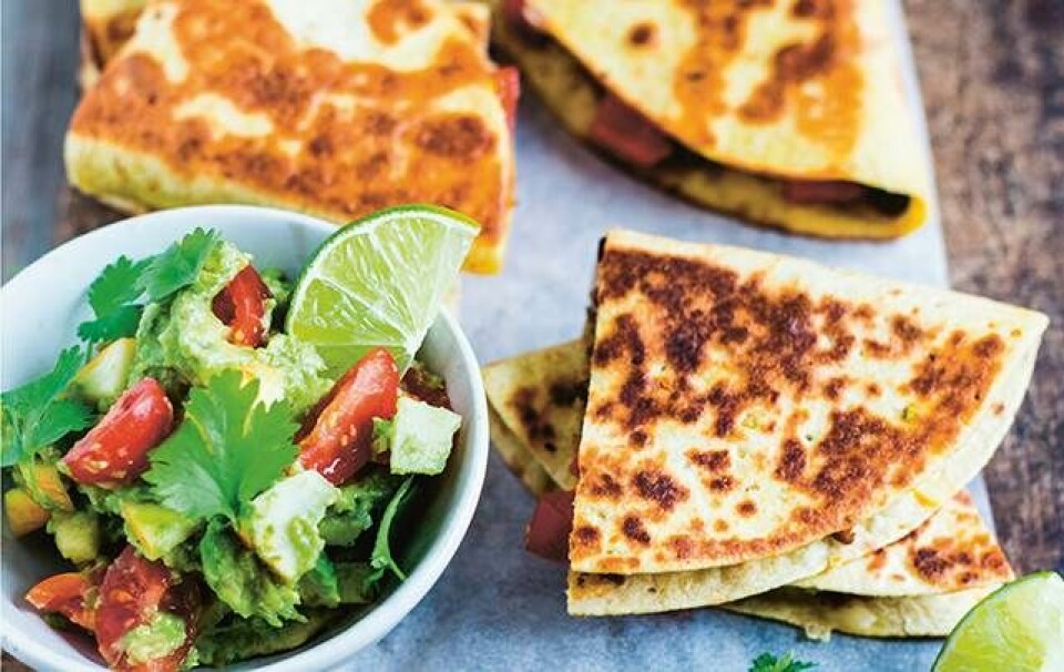 Mexicanske quesadillas med grønt fyld