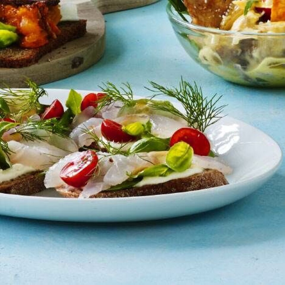 Gravad fisk med sennepsdressing