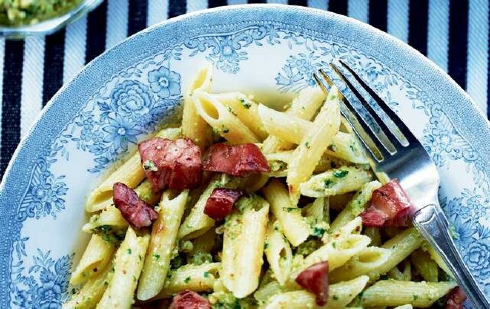 Penne med pesto i en fart