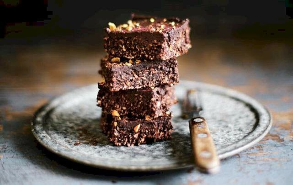 Raw brownies med chokoglasur